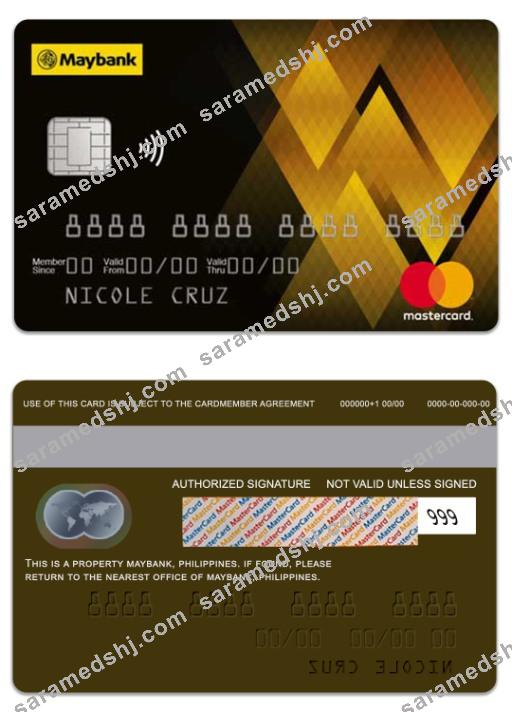 Philippines MayBank gold mastercard